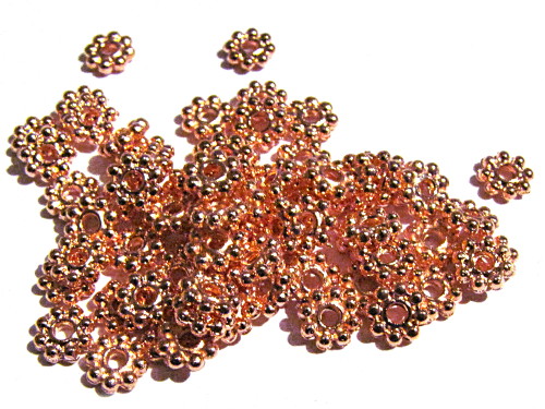 Metallperle Spacer Daisy rosgoldfarben, 5mm, 10 Stck
